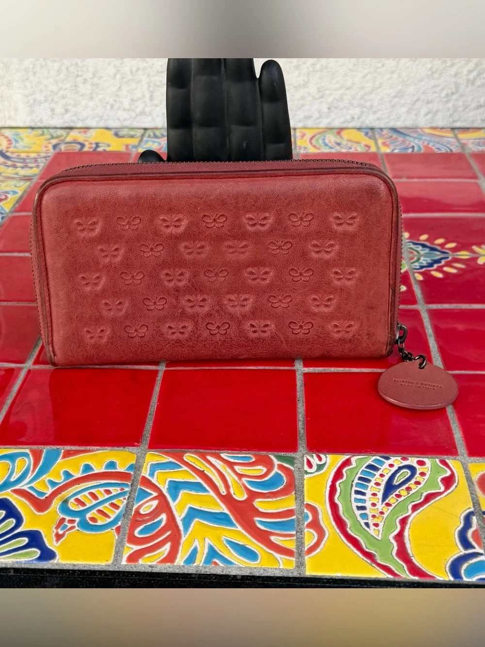 Bottega Veneta Butterfly Motif Lambskin Wallet